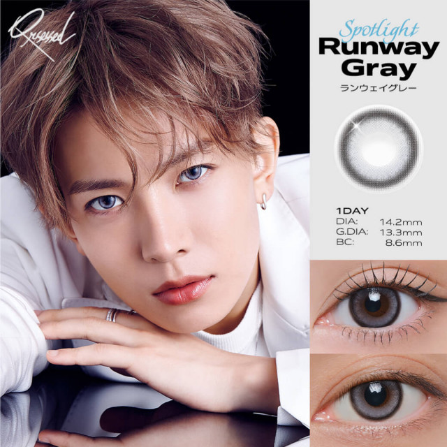 【Qrsessed(クラセスト)】スポットライト ランウェイグレー(ワンデー)/1箱10枚入