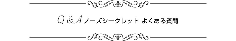 ノーズシークレットのよくある質問